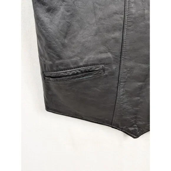 Vintage Branded Garments Inc. Leather Motorcycle/Biker Vest Size 40 - Picture 4 of 10